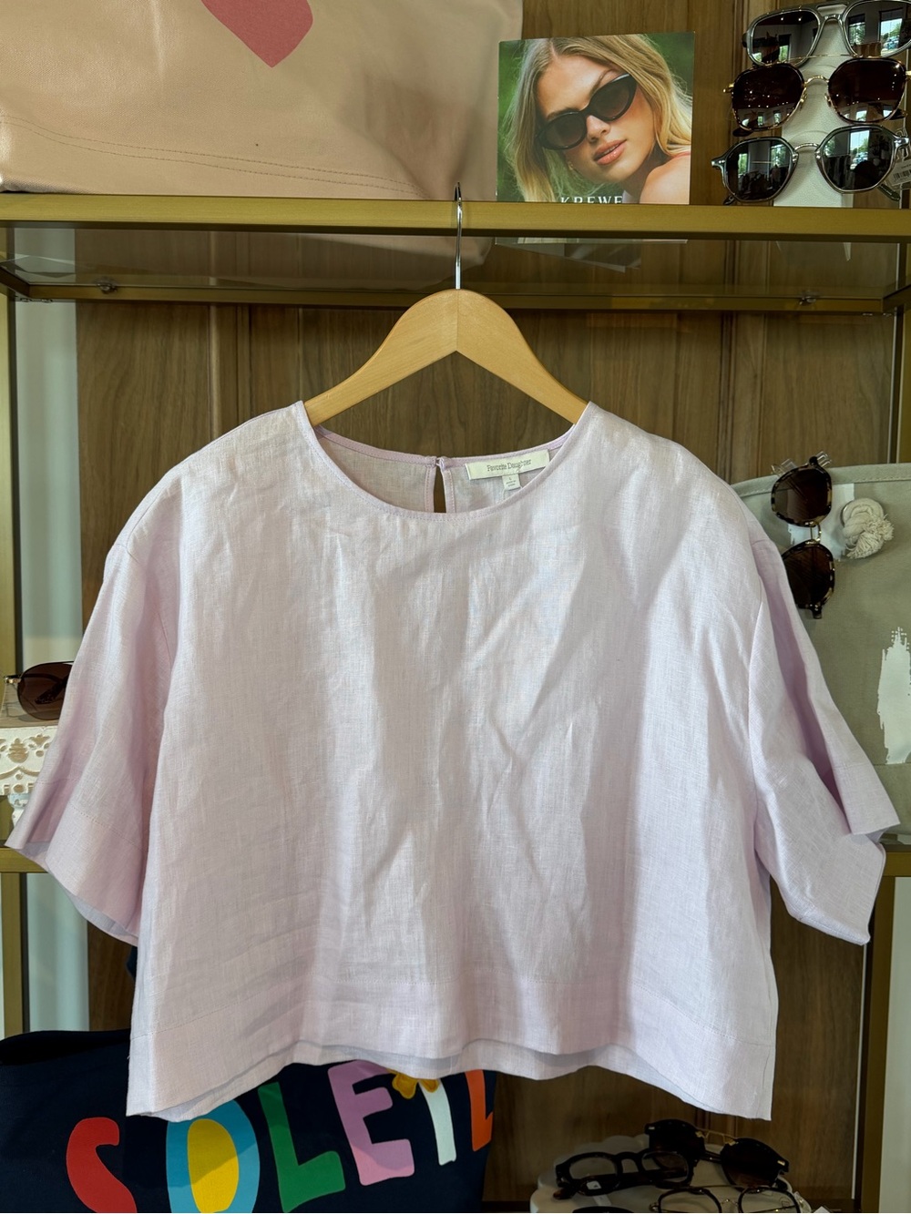 Favorite Daughter Light Lavender Linen Boxy Tunic